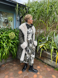Quilted  and faux fur coat