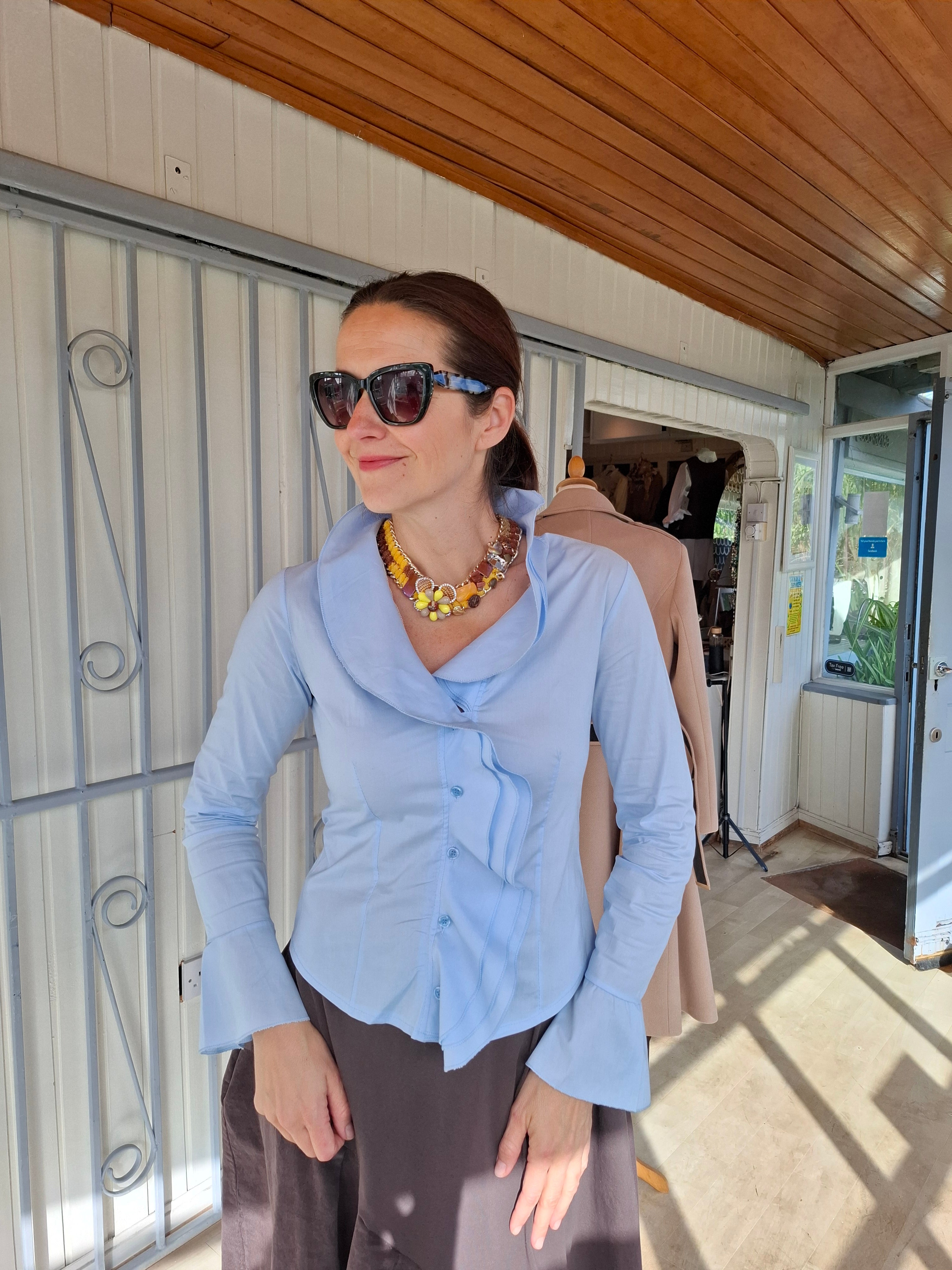 Fan effect blouse