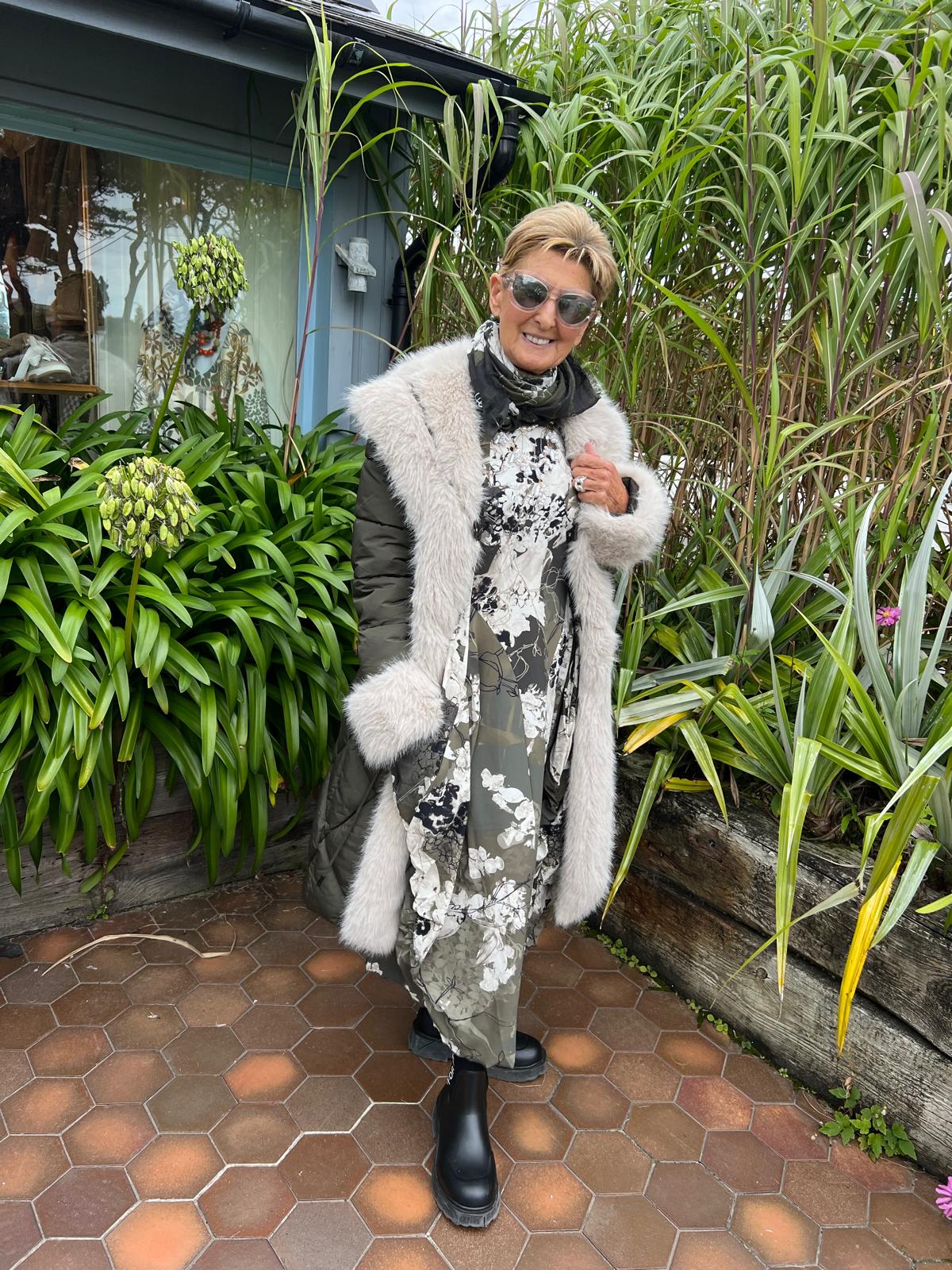 Quilted  and faux fur coat
