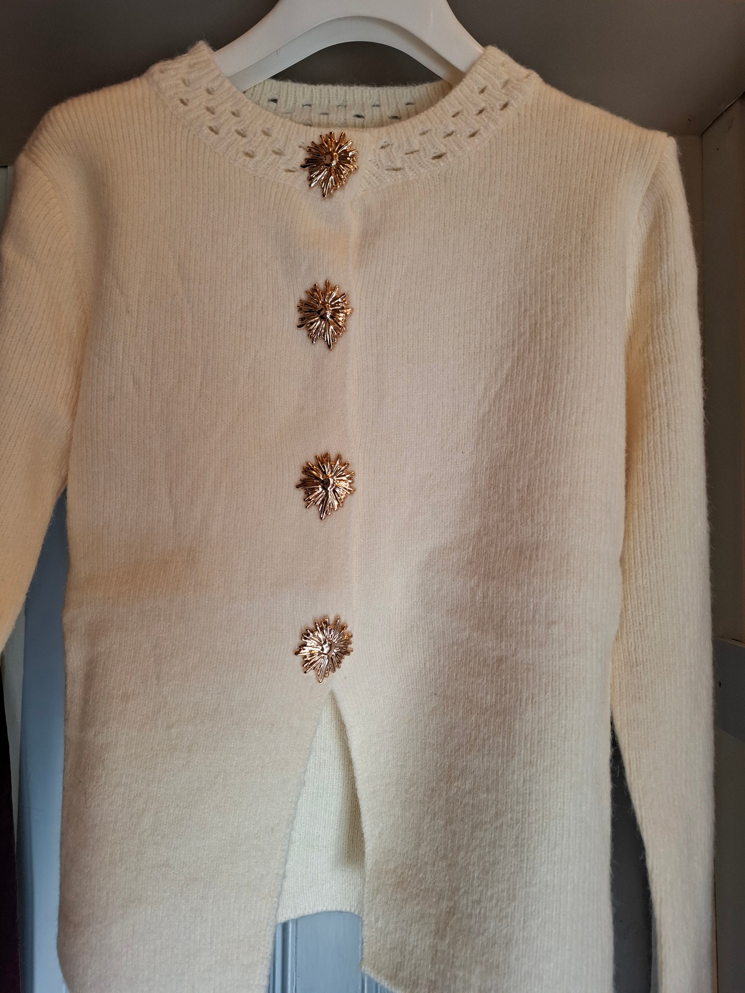 Gold button cardi