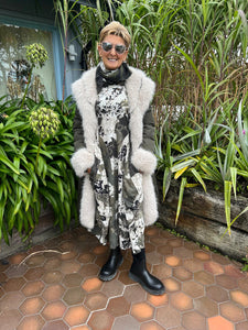 Quilted  and faux fur coat