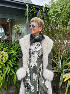 Quilted  and faux fur coat