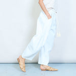 Load image into Gallery viewer, Light pastel cotton relaxed fit tapered trousers

