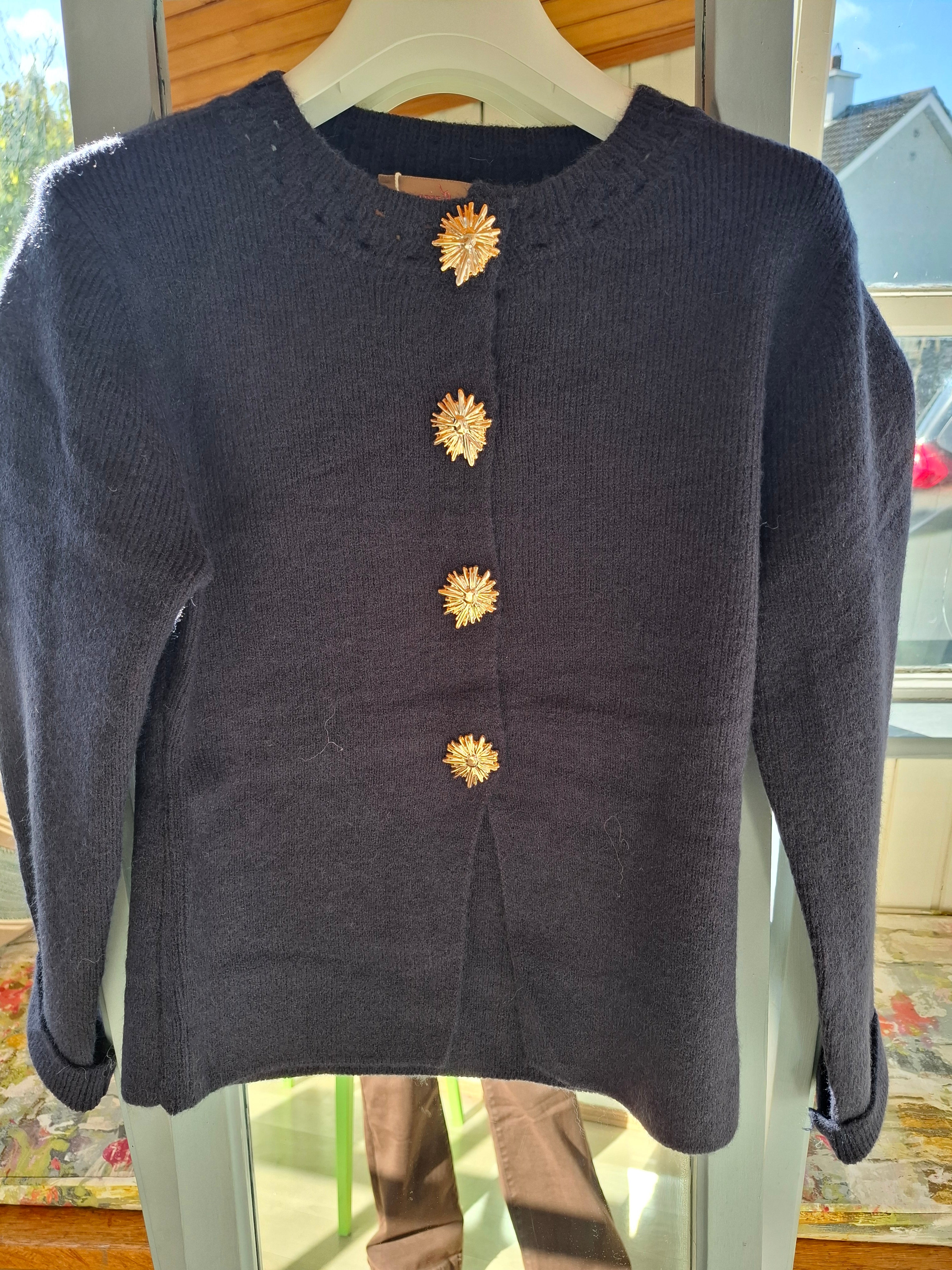 Gold button cardi