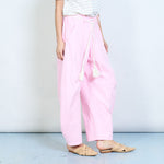 Load image into Gallery viewer, Light pastel cotton relaxed fit tapered trousers
