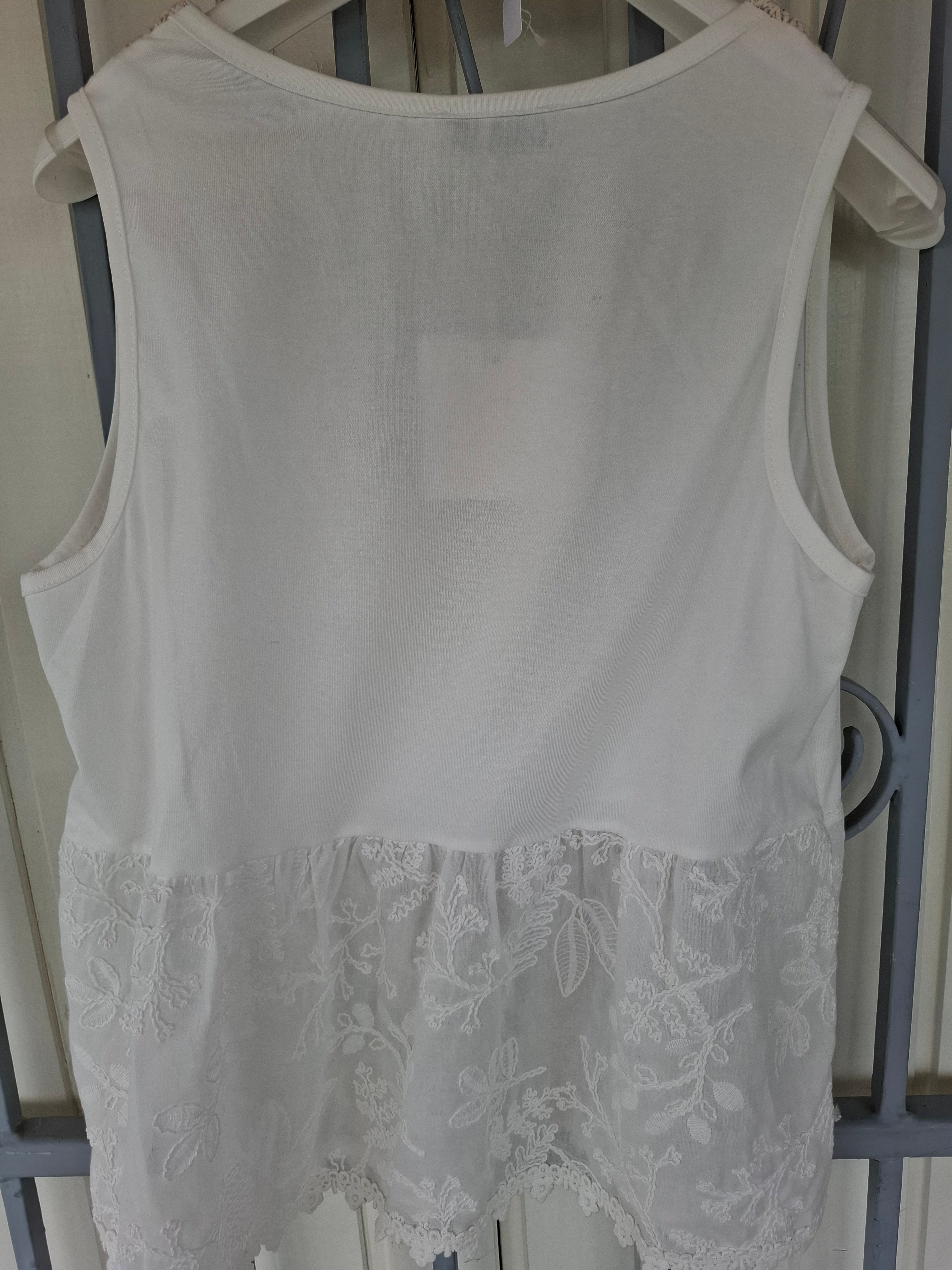 V neck lace trim top