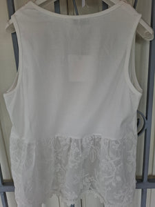 V neck lace trim top