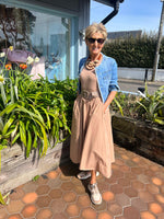 Load image into Gallery viewer, Minimal ribbed top and gathered skirt midi dress
