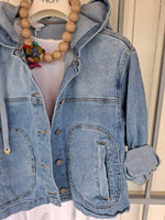 Load image into Gallery viewer, Denim hooded jacket

