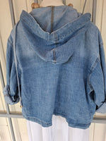 Load image into Gallery viewer, Denim hooded jacket
