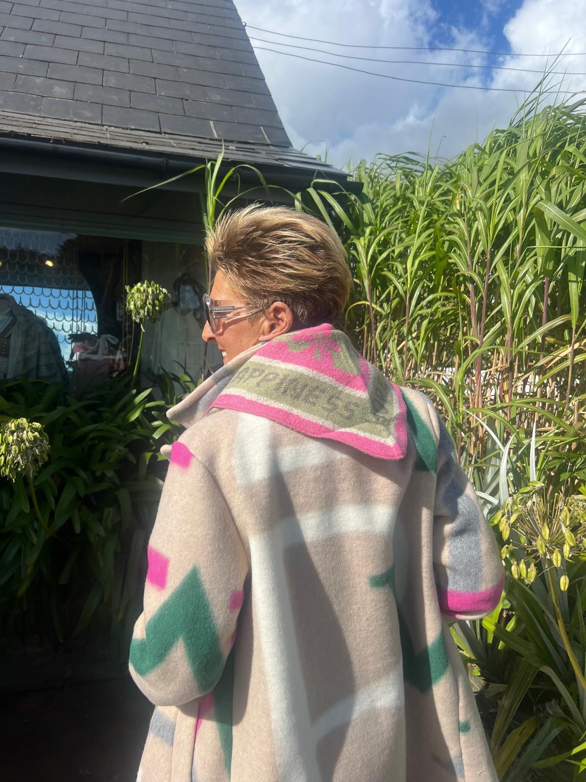 Abstract letter coat