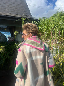 Abstract letter coat
