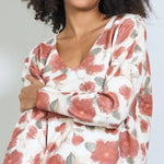 Load image into Gallery viewer, Autumn print v-neck knit sweater
