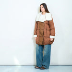 Load image into Gallery viewer, Oversized duck down double-breasted coat with faux shearling collar
