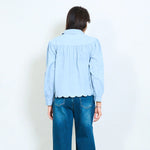 Load image into Gallery viewer, Scallop embroidered collar blouse
