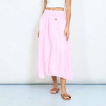 Load image into Gallery viewer, Wrap style linen midi skirt

