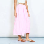 Load image into Gallery viewer, Wrap style linen midi skirt
