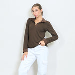 Load image into Gallery viewer, Satin collar blouse
