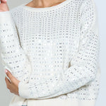 Load image into Gallery viewer, Knit sweater with openwork design
