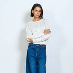 Load image into Gallery viewer, Knit sweater with openwork design
