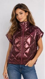 Load image into Gallery viewer, Shiny Sleeveless Puffer Gillet
